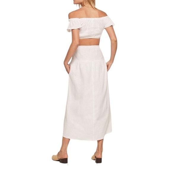Reformation Brontë Two Piece Linen Midi Skirt Set Nwot - Picture 2 of 15